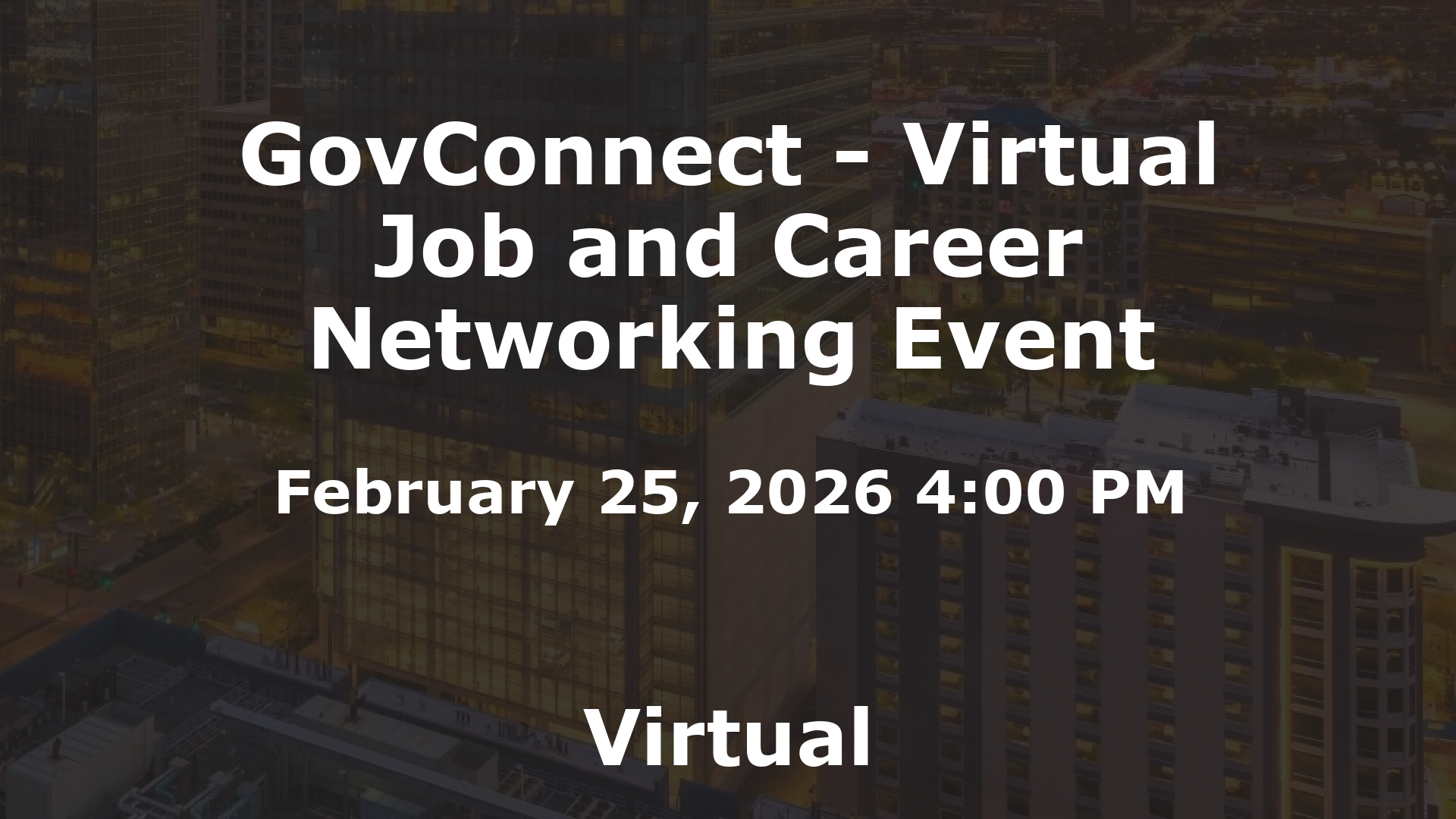 GovConnect - Virtual Job and Career Networking Event event image